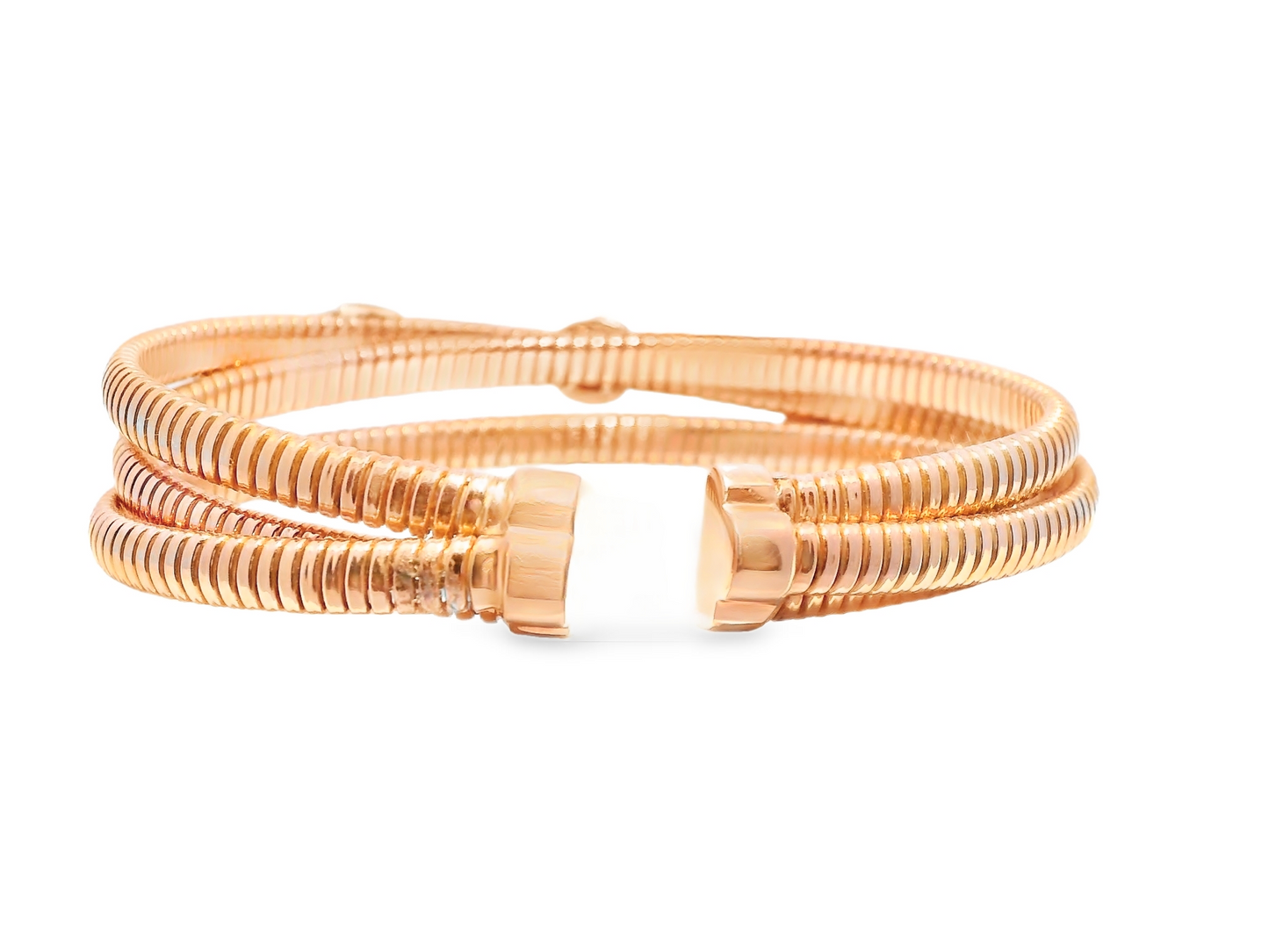 0.77CT Diamond Bangle 14k Rose Gold