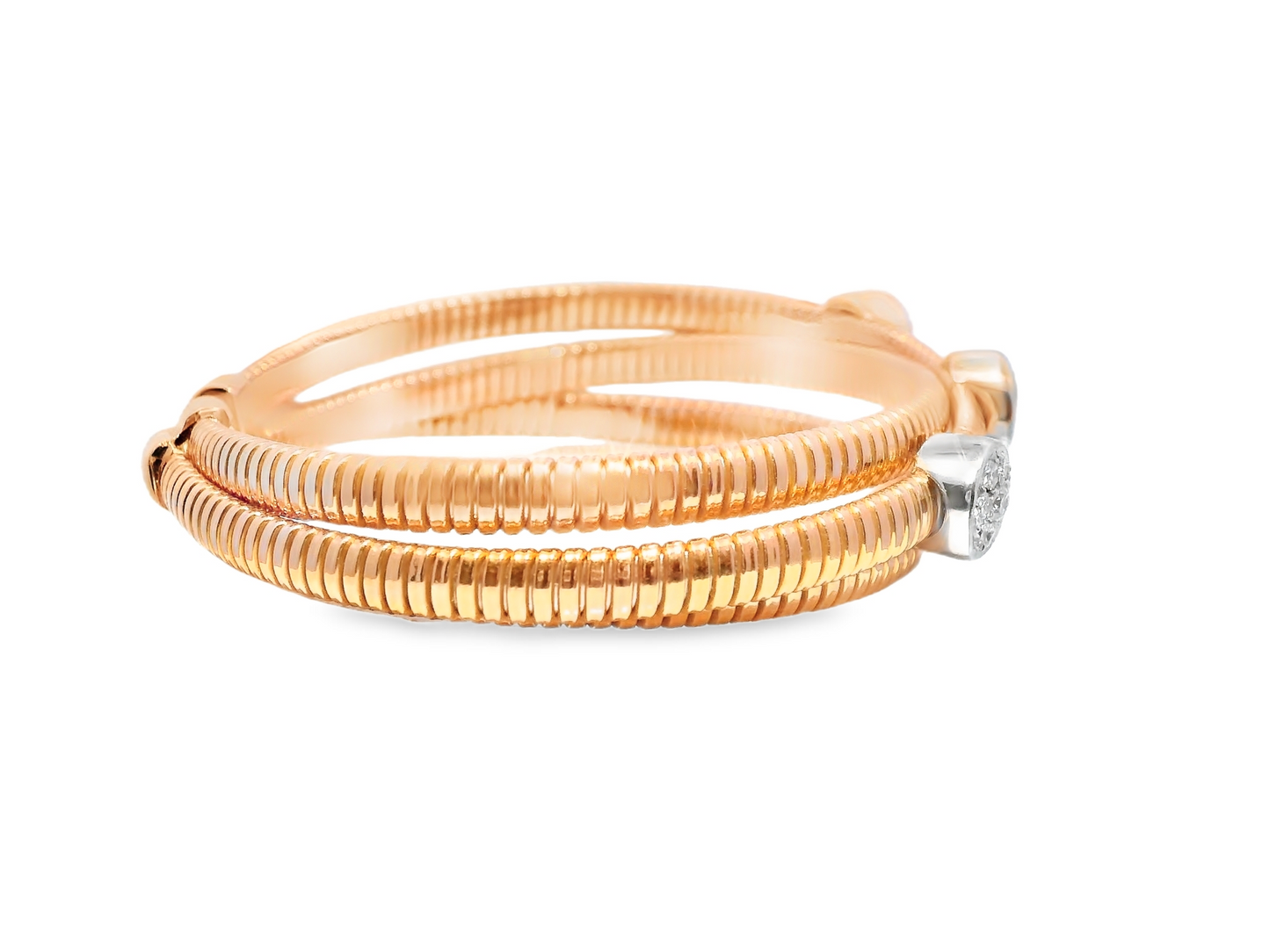 0.77CT Diamond Bangle 14k Rose Gold