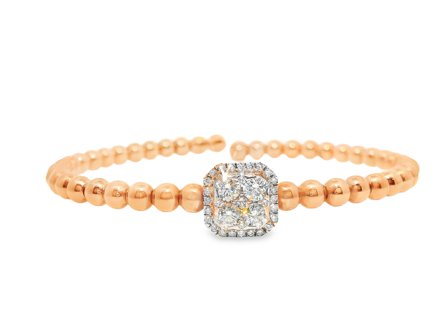 0.71Ct Diamond Bangle 18K Rose Gold