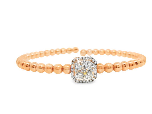 0.71Ct Diamond Bangle 18K Rose Gold