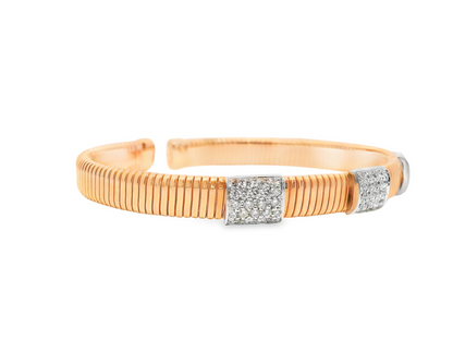 0.93CT Diamond Bangle 14k Rose Gold