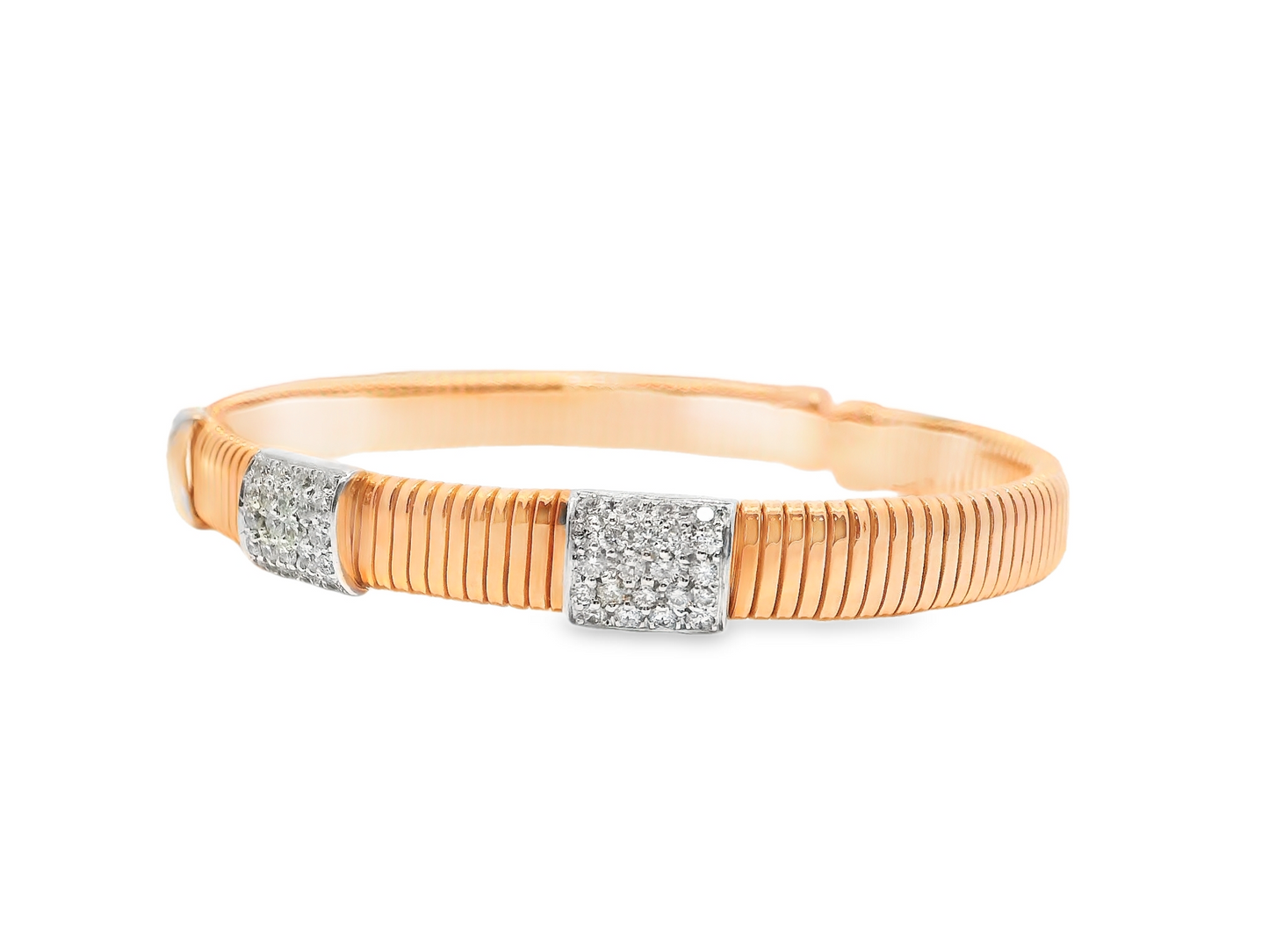 0.93CT Diamond Bangle 14k Rose Gold