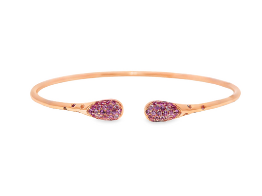 0.53CT Pink Sapphire Bangle 18k Rose Gold
