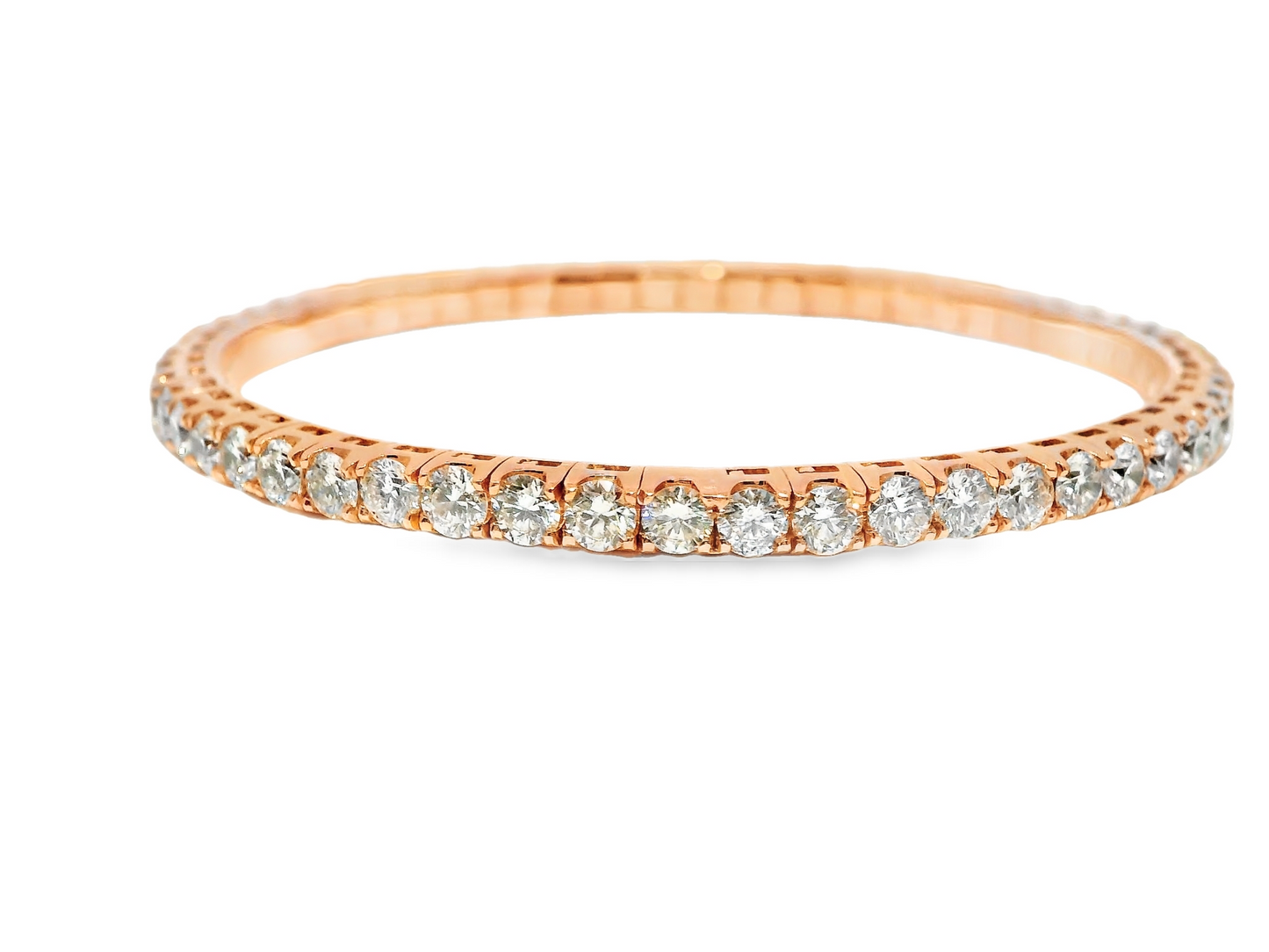 6.70CT Diamond Stretch Bangle 18k Rose Gold