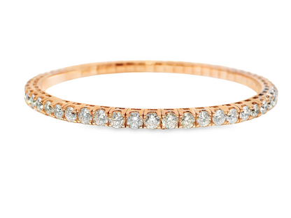 6.70CT Diamond Stretch Bangle 18k Rose Gold
