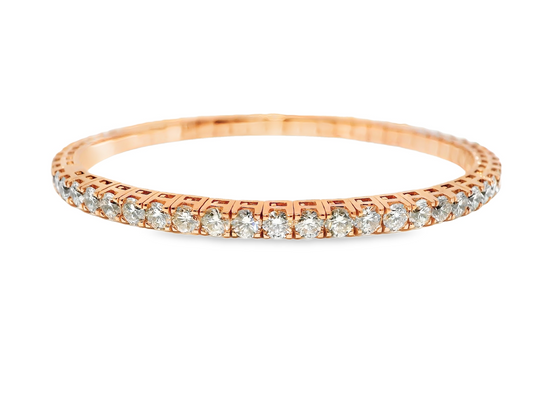 7.40CT Diamond Stretch Bangle 18k Rose Gold