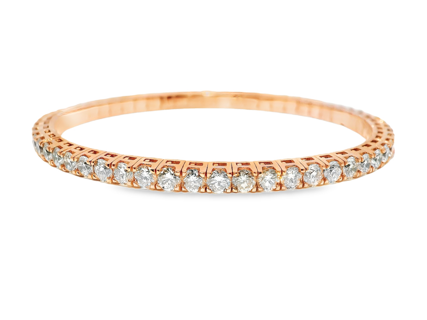 7.40CT Diamond Stretch Bangle 18k Rose Gold