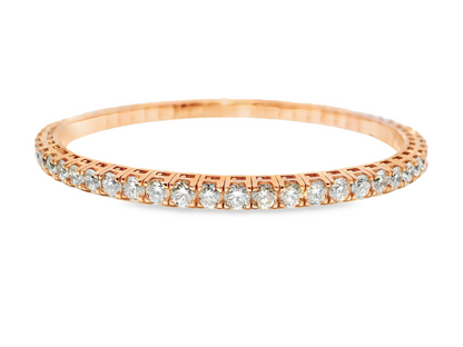 7.40CT Diamond Stretch Bangle 18k Rose Gold