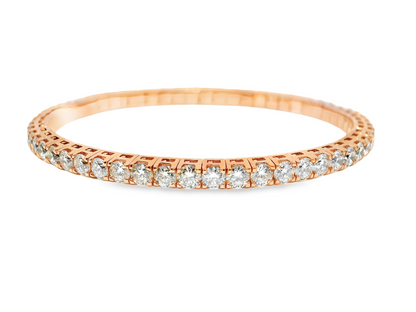 7.40CT Diamond Stretch Bangle 18k Rose Gold