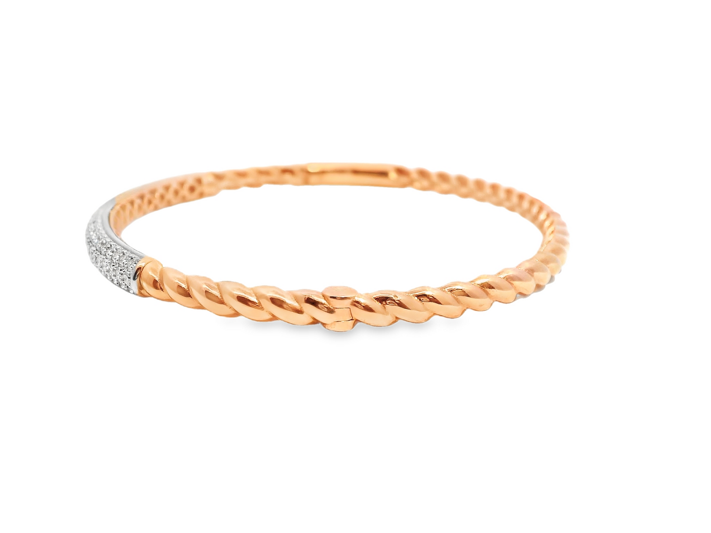 1.02CT Diamond Bangle 18k Rose Gold