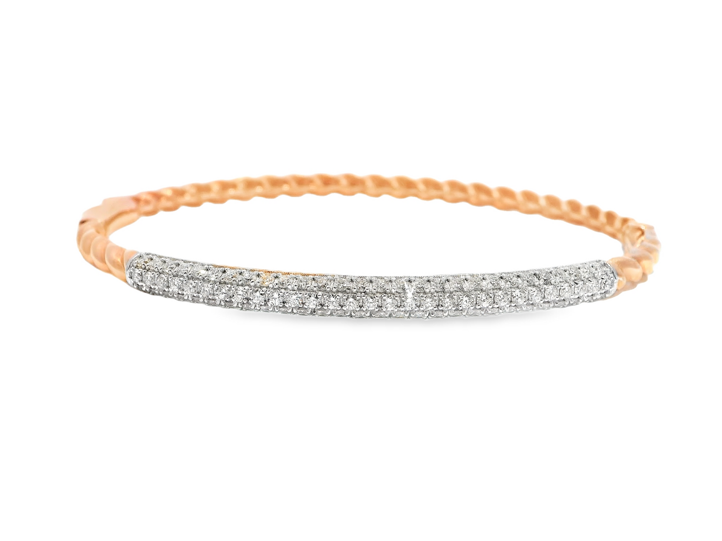 1.02CT Diamond Bangle 18k Rose Gold