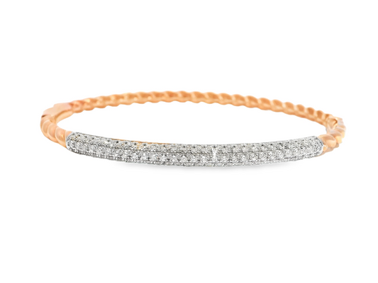1.02CT Diamond Bangle 18k Rose Gold