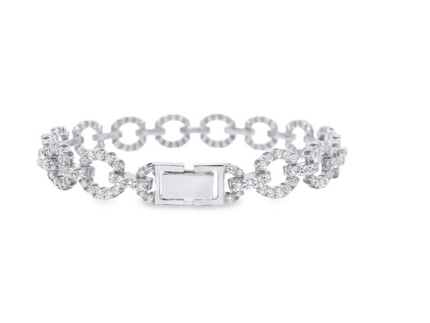 4.33CT Diamond Bracelet 14k White Gold