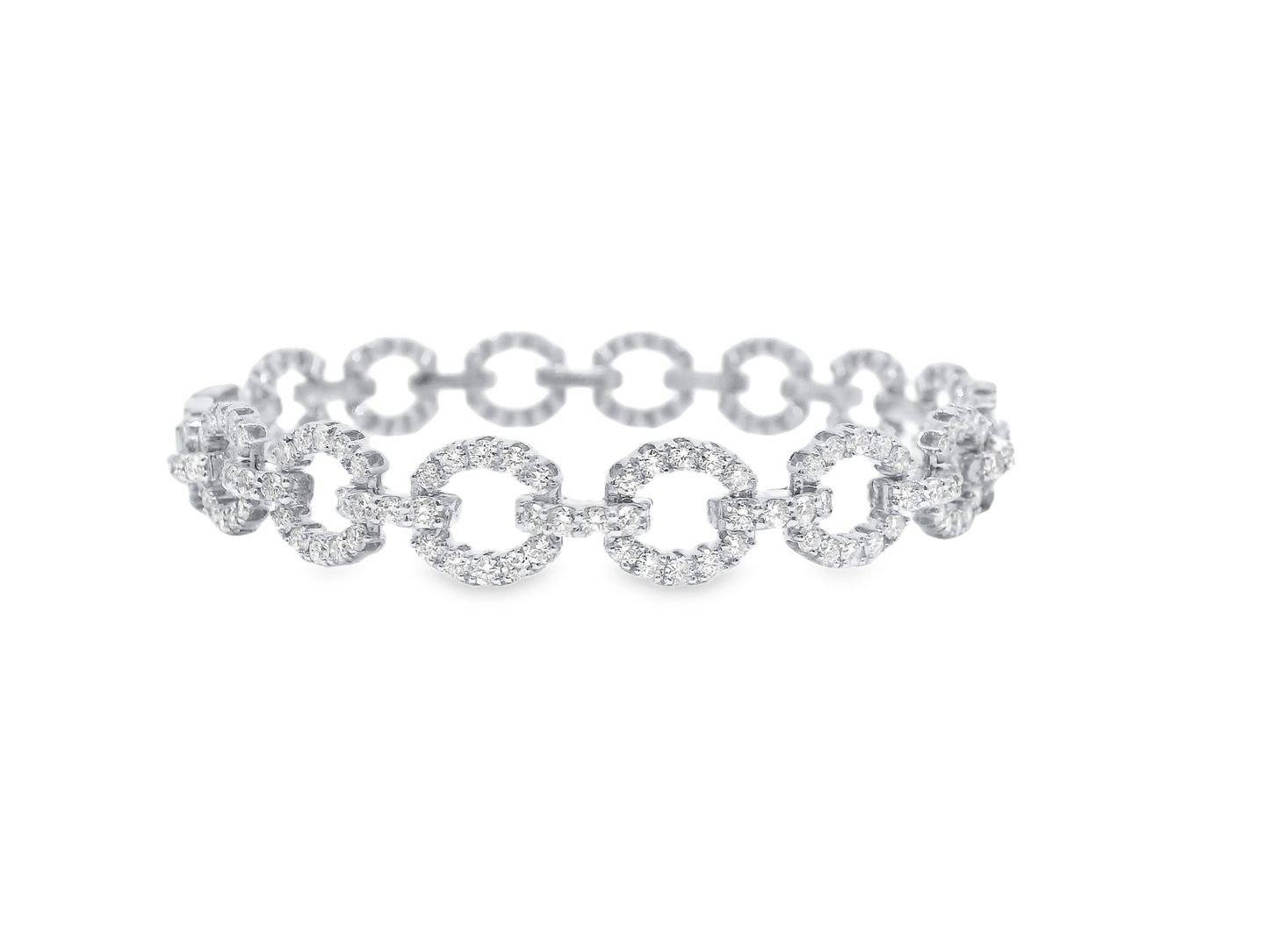 4.33CT Diamond Bracelet 14k White Gold