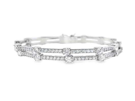 5.44CT Diamond Bracelet 14k white Gold