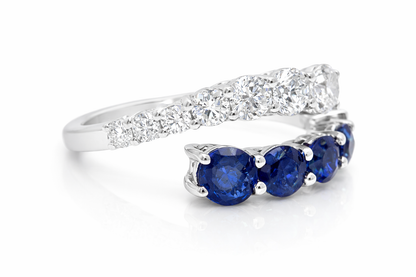 0.71CT Gemstone & 0.69CT Diamond Ring 18k White Gold