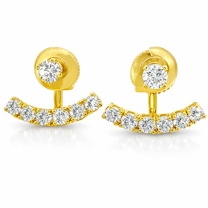 1.38CT Diamond 14k Yellow Gold Earring
