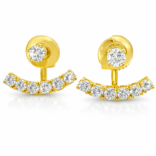 1.38CT Diamond 14k Yellow Gold Earring
