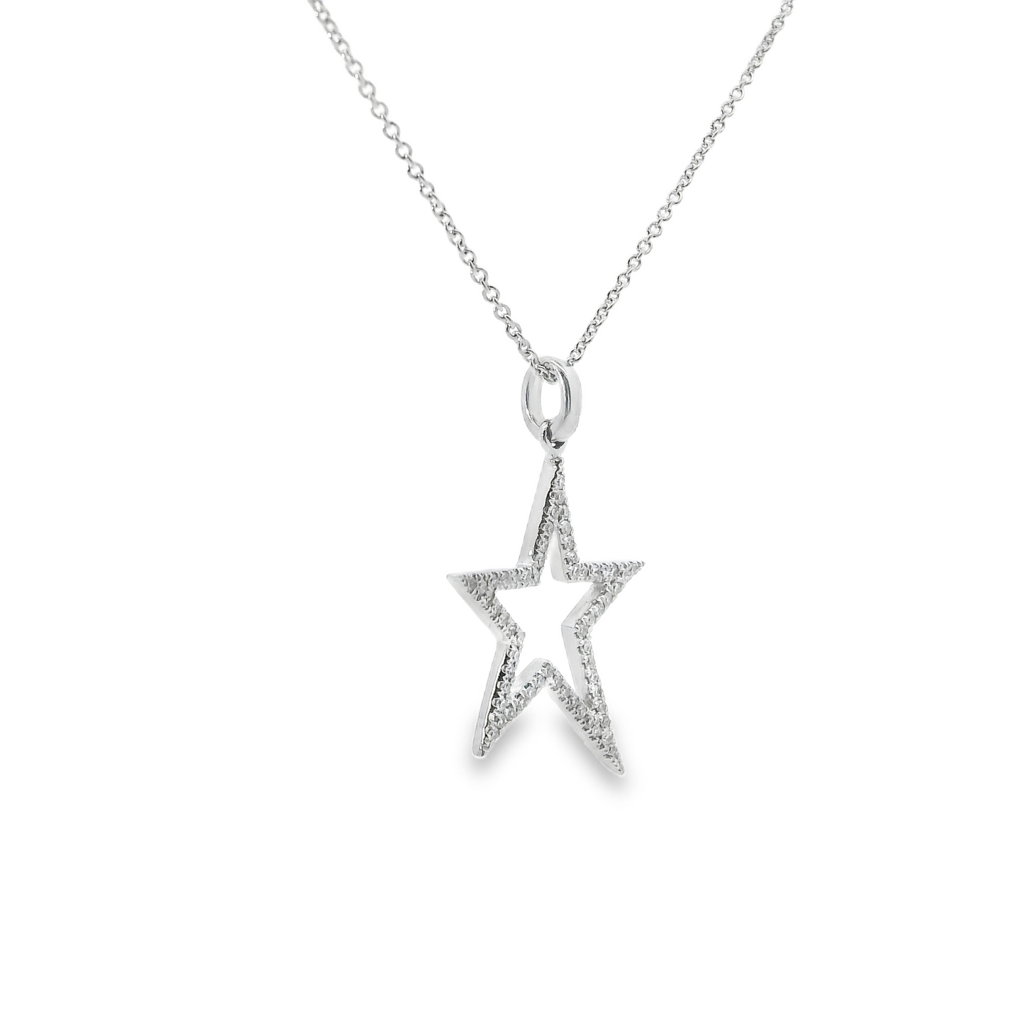 .19CT Round Cut Diamond Star Pendant 14k Gold