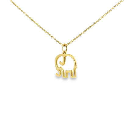 14K Yellow Gold Elephant Pendant