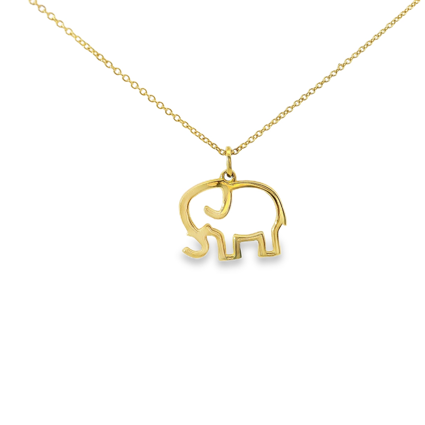 14K Yellow Gold Elephant Pendant
