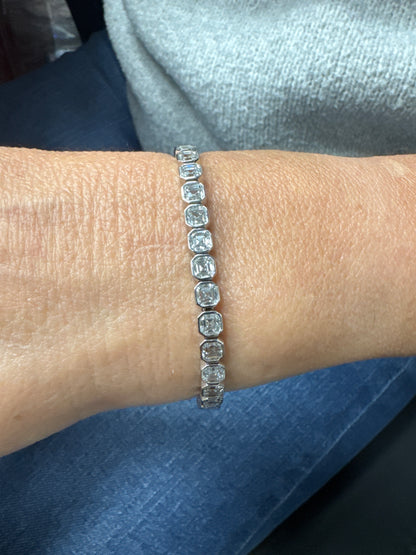 13.93CT Lab diamond Bracelet 14k white Gold