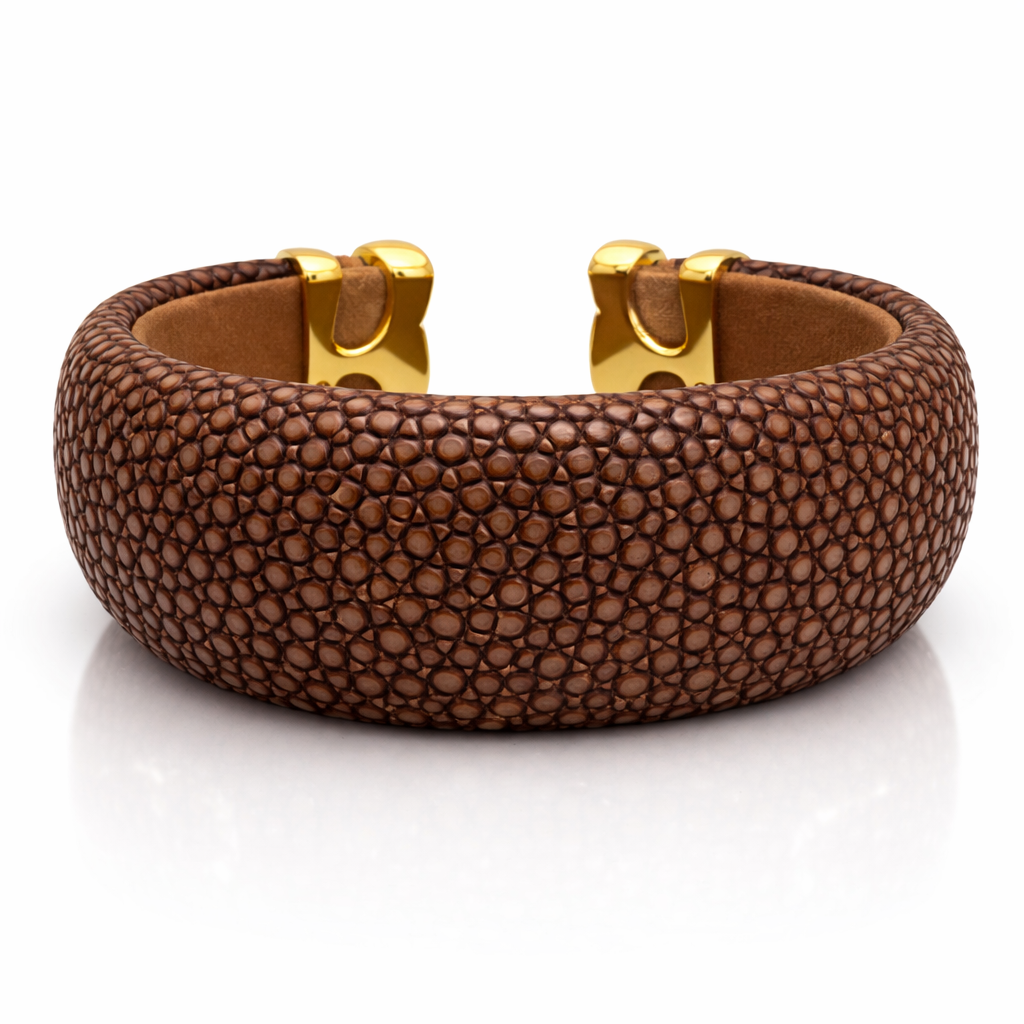 Stingray Cuff Bangle 2.82CT Diamond 14K Yellow Gold