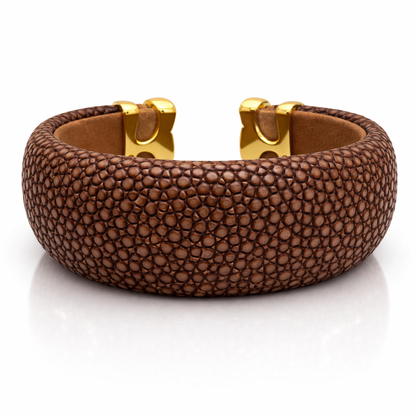Stingray Cuff Bangle 2.82CT Diamond 14K Yellow Gold