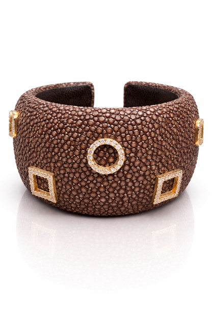 Stingray Bangle 1.19CT Diamond 14K Yellow Gold