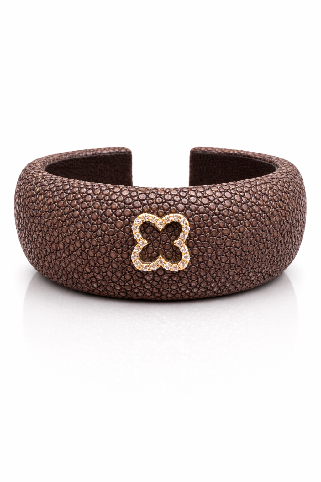 Stingray Cuff Bangle 0.27CT 14k Yellow Gold