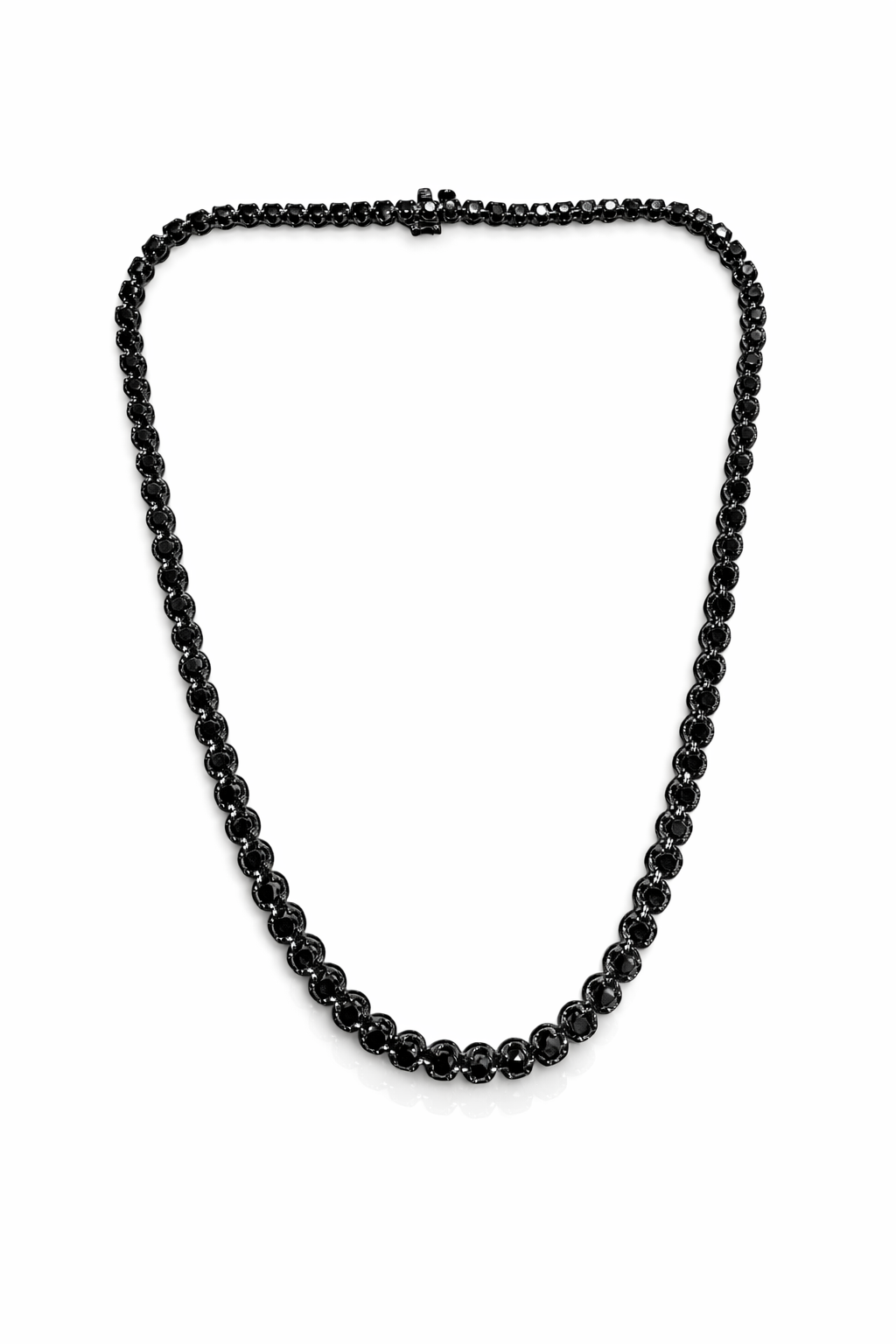 13.10CT Black Diamond Tennis Necklace 14K Gold