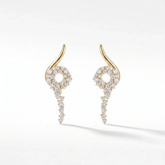 14K Gold Diamond Earrings