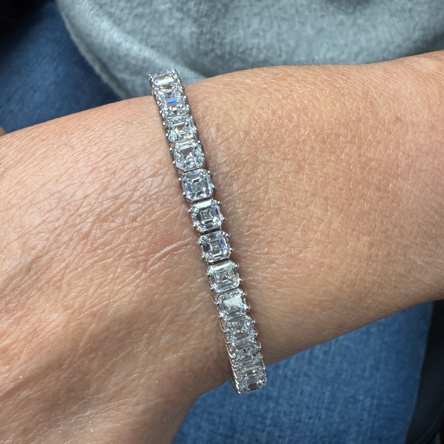 19.89Ct Lab Diamond Bracelet 14k White Gold