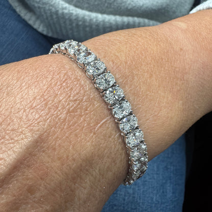 24.60CT Lab Diamond Bracelet 14k White Gold