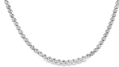6.07CT Diamond Buttercup Tennis 14K White Gold Necklace