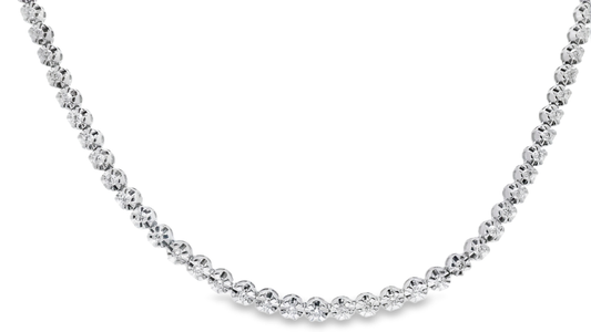 6.07CT Diamond Buttercup Tennis 14K White Gold Necklace