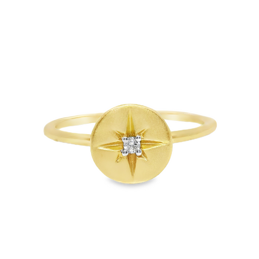 0.02CT Diamond Ring 14k Yellow Gold