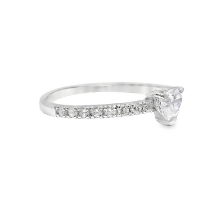 0.51CT Diamond Ring 18K White Gold
