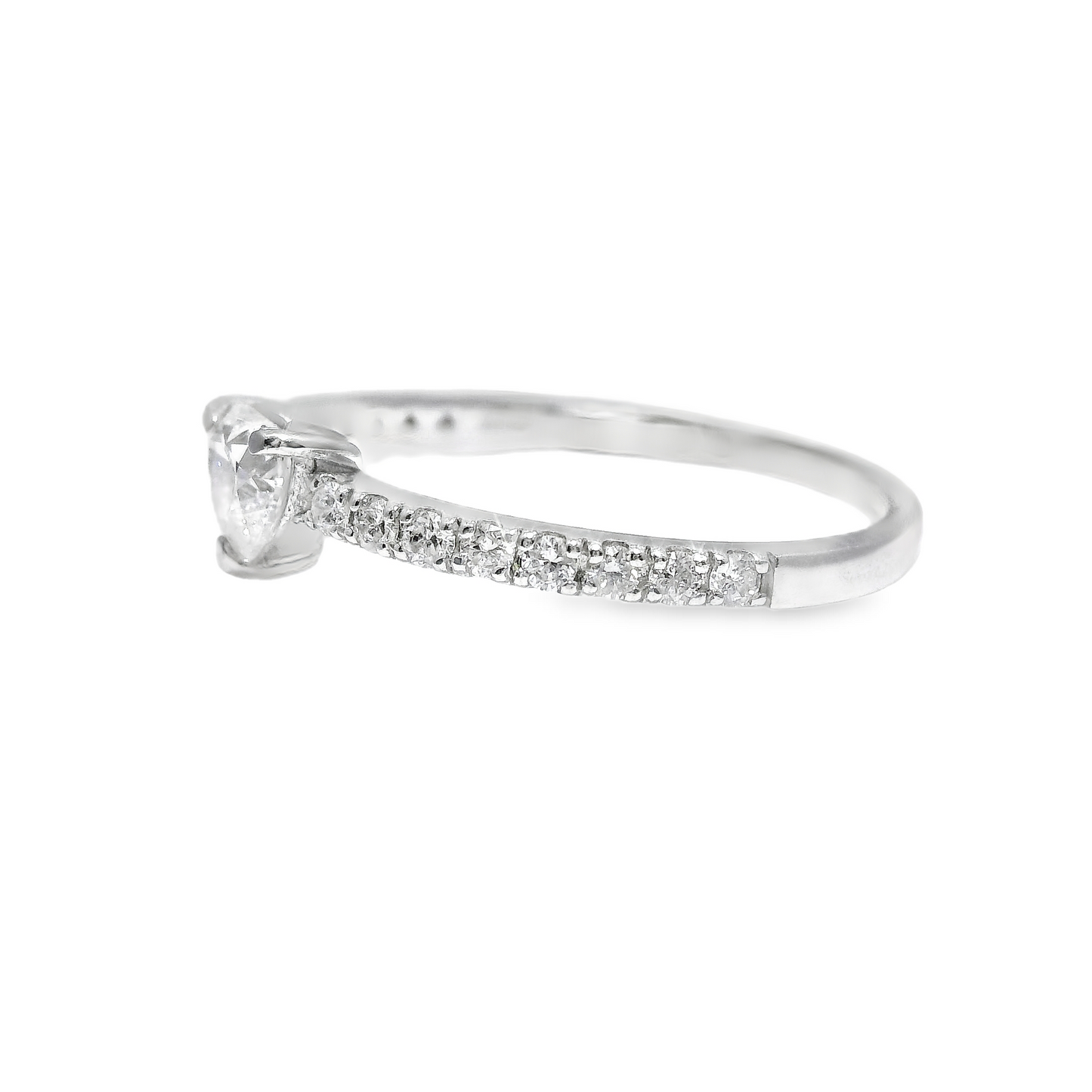 0.51CT Diamond Ring 18K White Gold