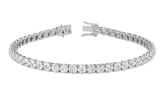 5.04CT Natural Diamond Tennis Bracelet 4 Prong 14k White Gold