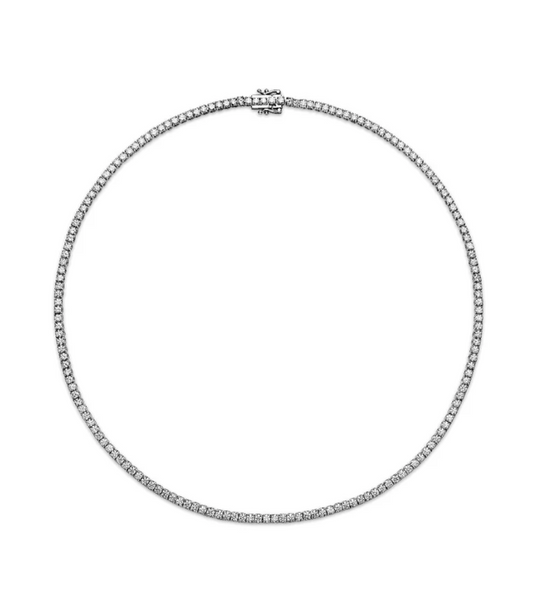 4.15CT Diamond Necklace 14k White Gold