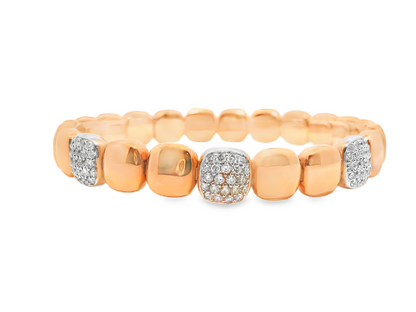 0.91Ct Diamond Bangle 18k Rose Gold