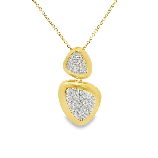 0.77CT Diamond Triluxe Pendant 14k Yellow Gold