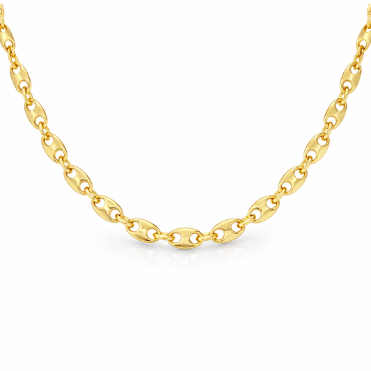 Plain Link 14k Yellow Gold Necklace