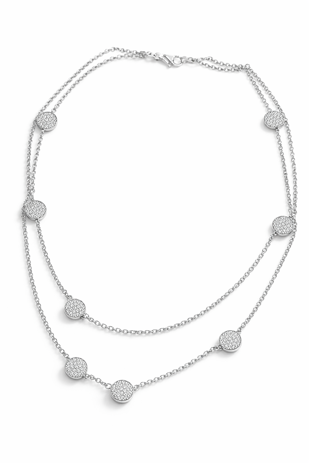 3.22CT Diamond Necklace 14k White Gold