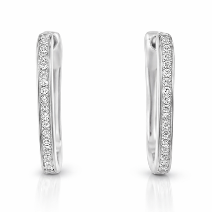 0.16CT Diamond with Turquoise Enamel 14k White Gold Earring