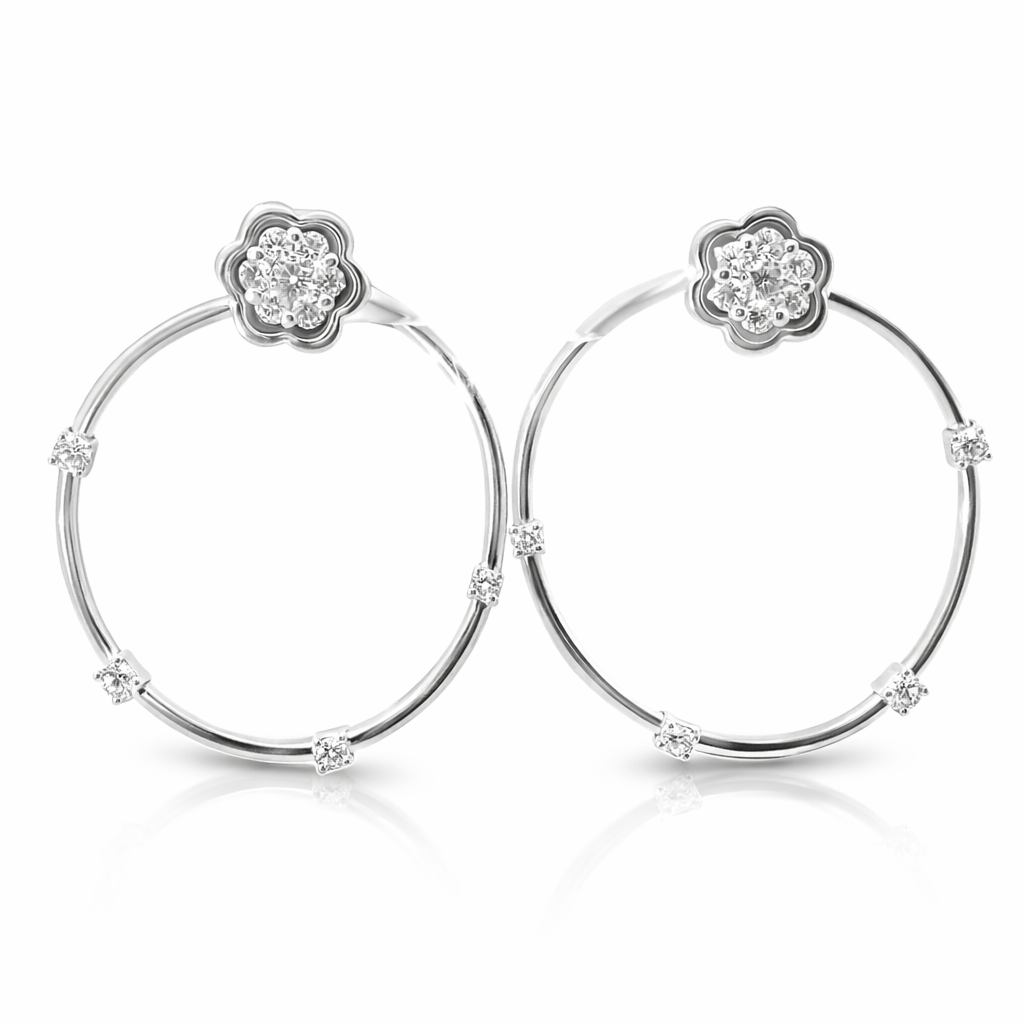 1.16CT Diamond Earring 18k White Gold