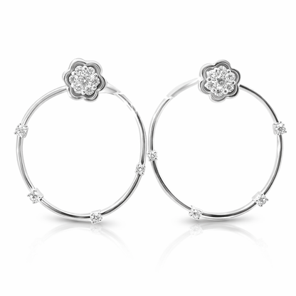 1.16CT Diamond Earring 18k White Gold