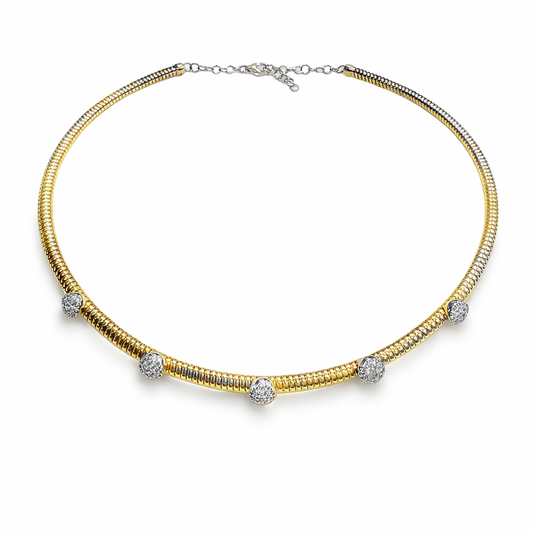 0.62CT Diamond Balls with Plain Chain 18k Yellow Gold Necklace
