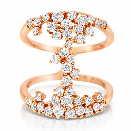 0.90CT Diamond Ring 14k Rose Gold